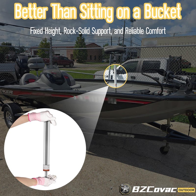 Bzcovac 3/4" Boat Seat Pin Post (2-Pack), Lock-in Style Non-Threaded Pedestal Post for Marine Boat Seat Mounting, Aluminum Extension Pole for Pontoon, Fishing Boat, Bass Boat, and More - Image 2